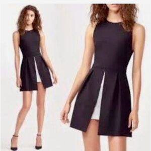 Alice + Olivia Employed Black and White Contrast Mini Dress